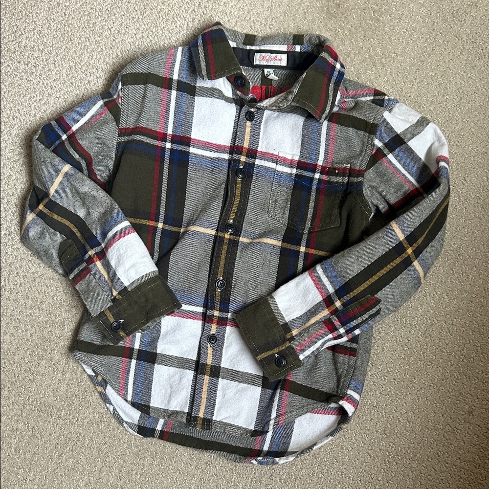 Joules Kids Plaid Button-Down Shirt - Green, Blue, Red